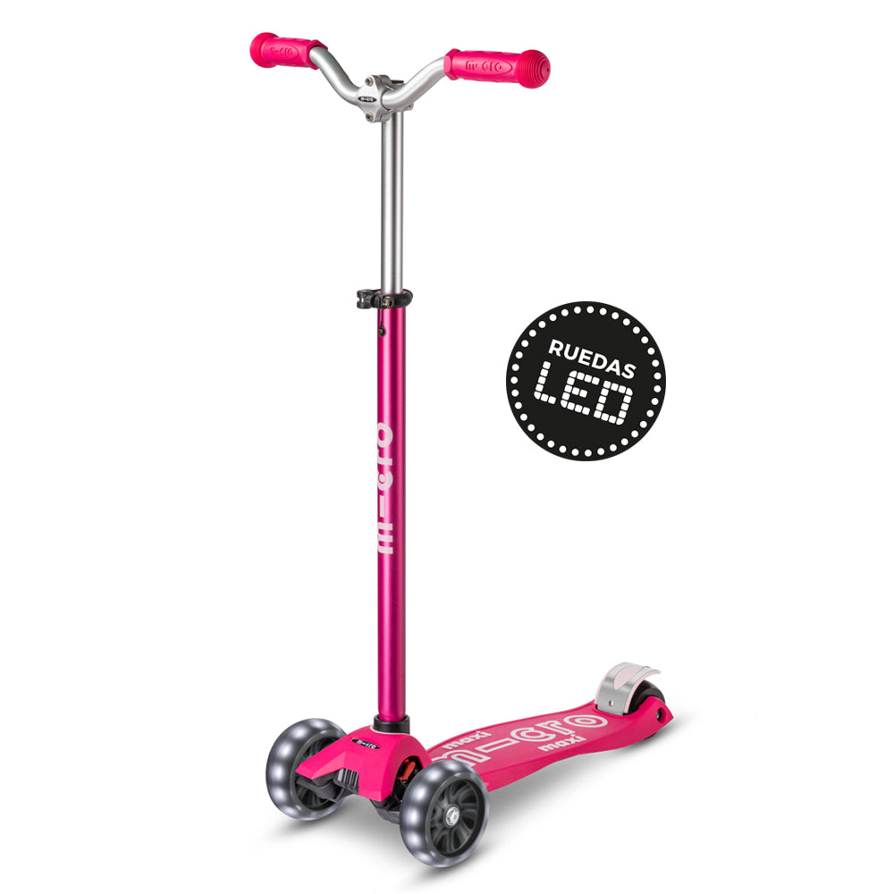 Micro Scooter niños Maxi Led Pro 3 ruedas Rosado
