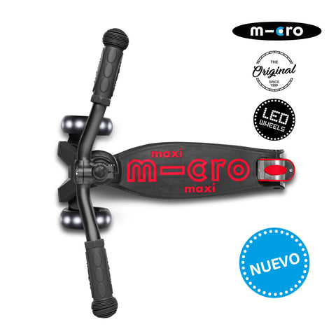 PREVENTA Micro Scooter Maxi Deluxe PRO LED Negro-Rojo