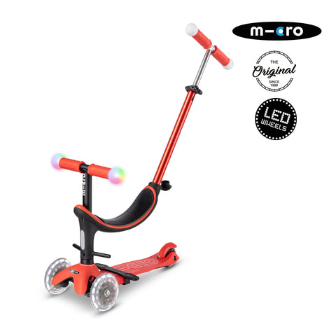 Micro Scooter Mini2Grow Deluxe LED Magic Rojo