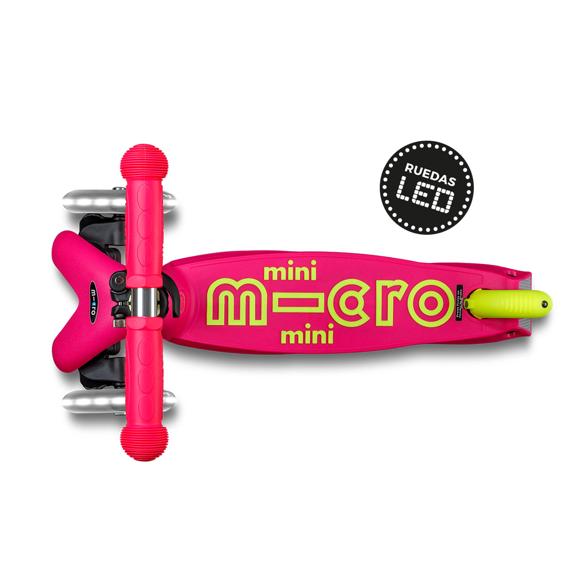 PREVENTA Micro Scooter niños Mini Led Plegable 3 ruedas Neón Amarillo Rosado
