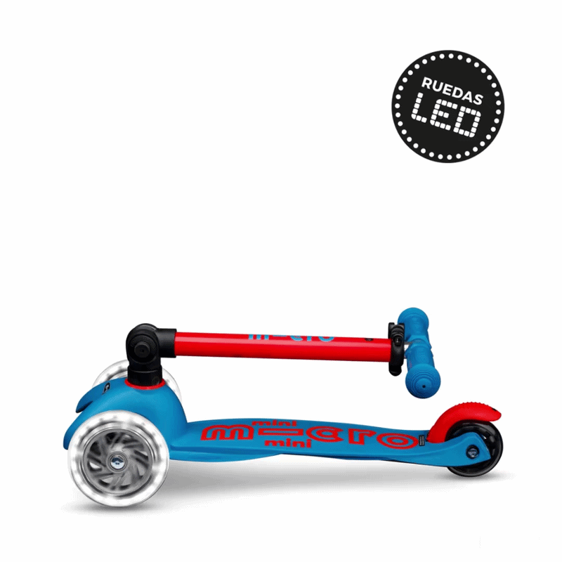 Micro Scooter niños Mini Led Plegable 3 ruedas Neón Naranjo Aqua
