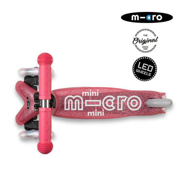 Micro Scooter Mini Deluxe LED Glitter Rosado