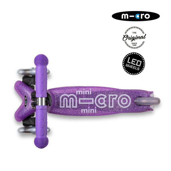 Micro Scooter Mini Deluxe LED Glitter Morado