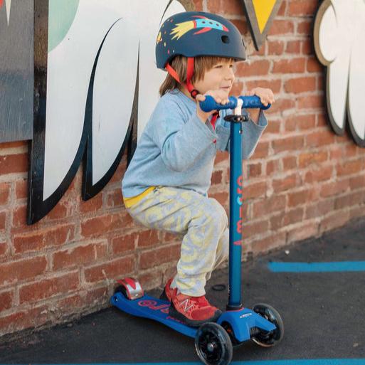 Micro Scooter Maxi Deluxe LED Azul-Rojo