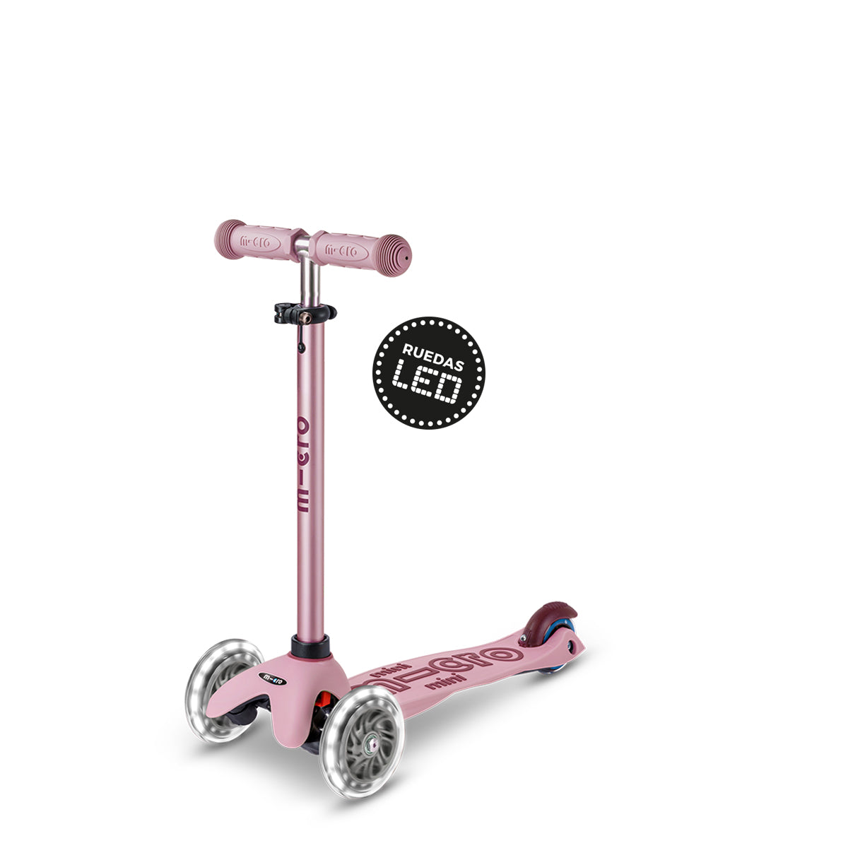 Micro Scooter niños Mini 4 Etapas Led 3 ruedas Rosa