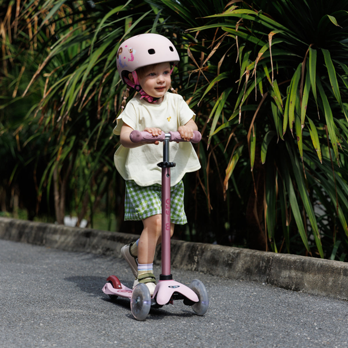 Micro Scooter niños Mini 4 Etapas Led 3 ruedas Rosa