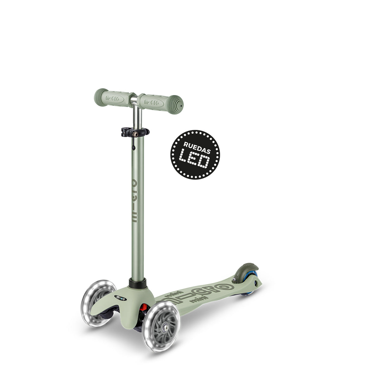 Micro Scooter niños Mini 4 Etapas Led 3 ruedas Verde