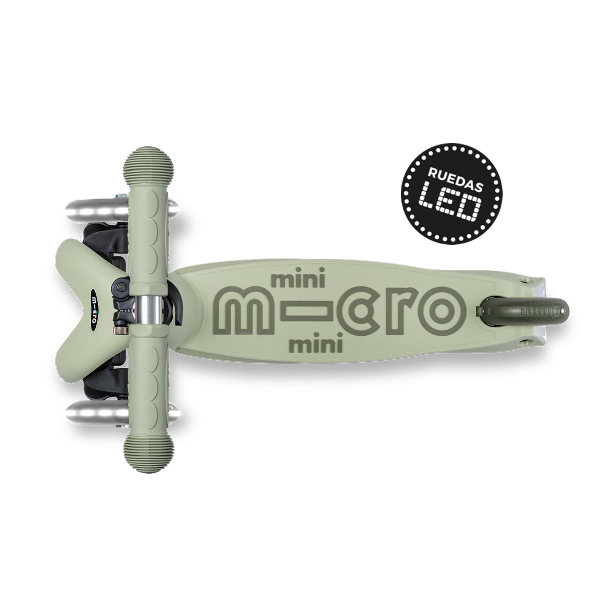 Micro Scooter niños Mini 4 Etapas Led 3 ruedas Verde