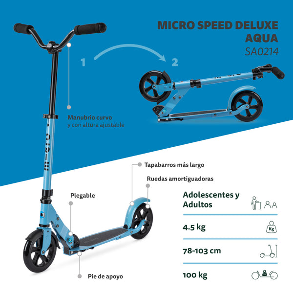 Micro Scooter Speed Deluxe Aqua