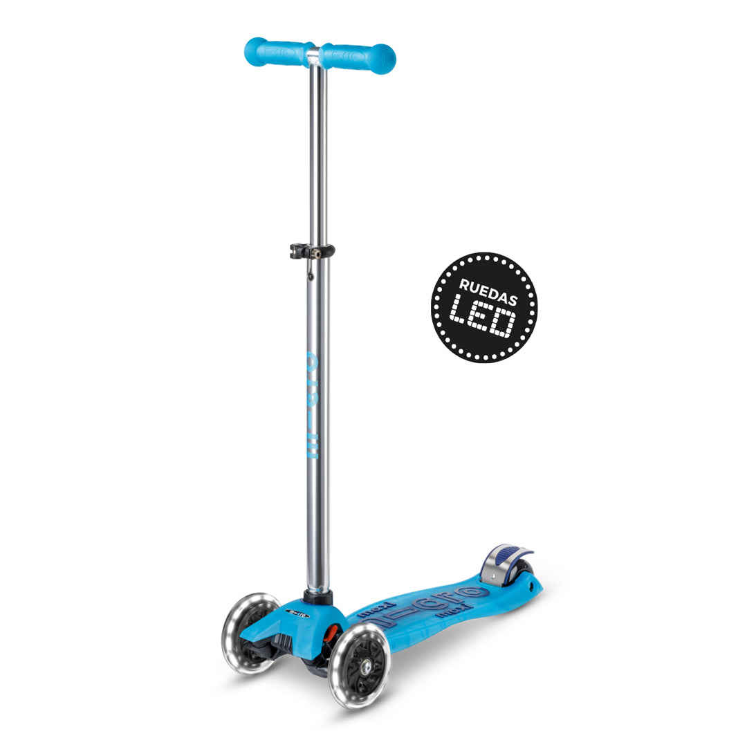 Micro Scooter Maxi Deluxe LED Brilla de Noche Celeste