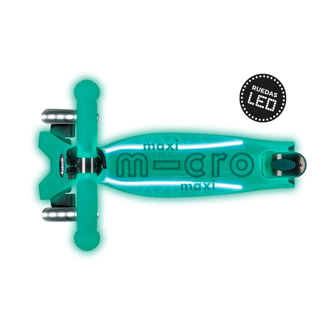 Micro Scooter Maxi Deluxe LED Brilla de Noche Aqua