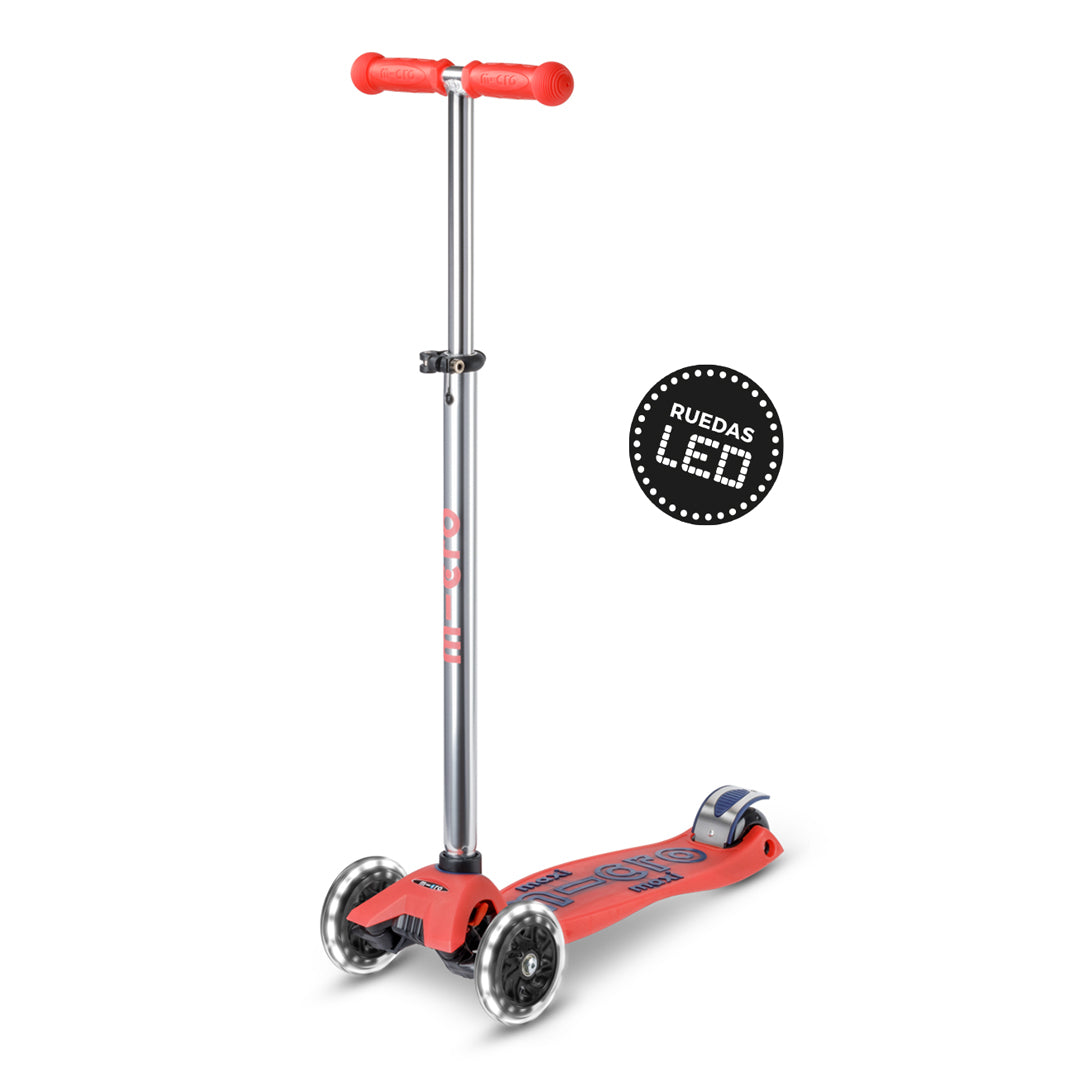 Micro Scooter Maxi Deluxe LED Brilla de Noche Rojo