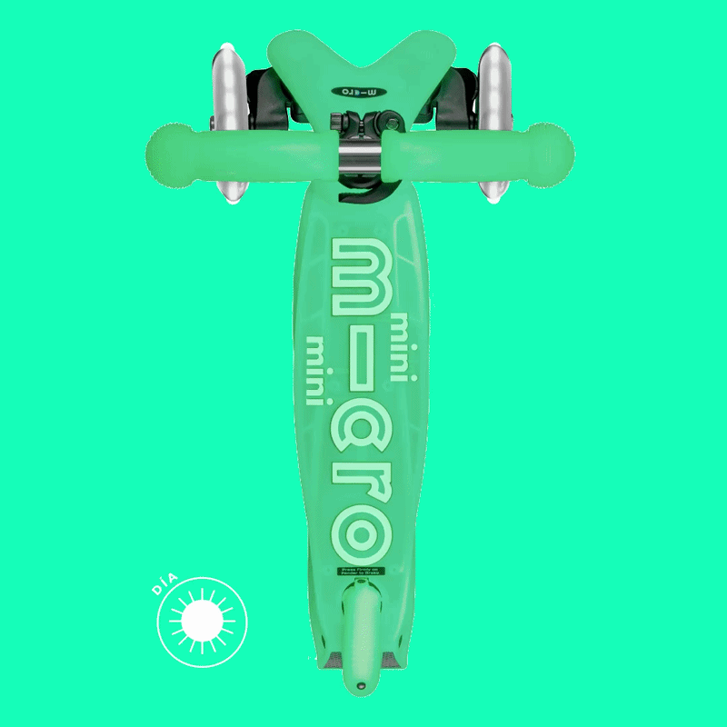 Micro Scooter niños Mini Led Brilla de Noche 3 ruedas Verde