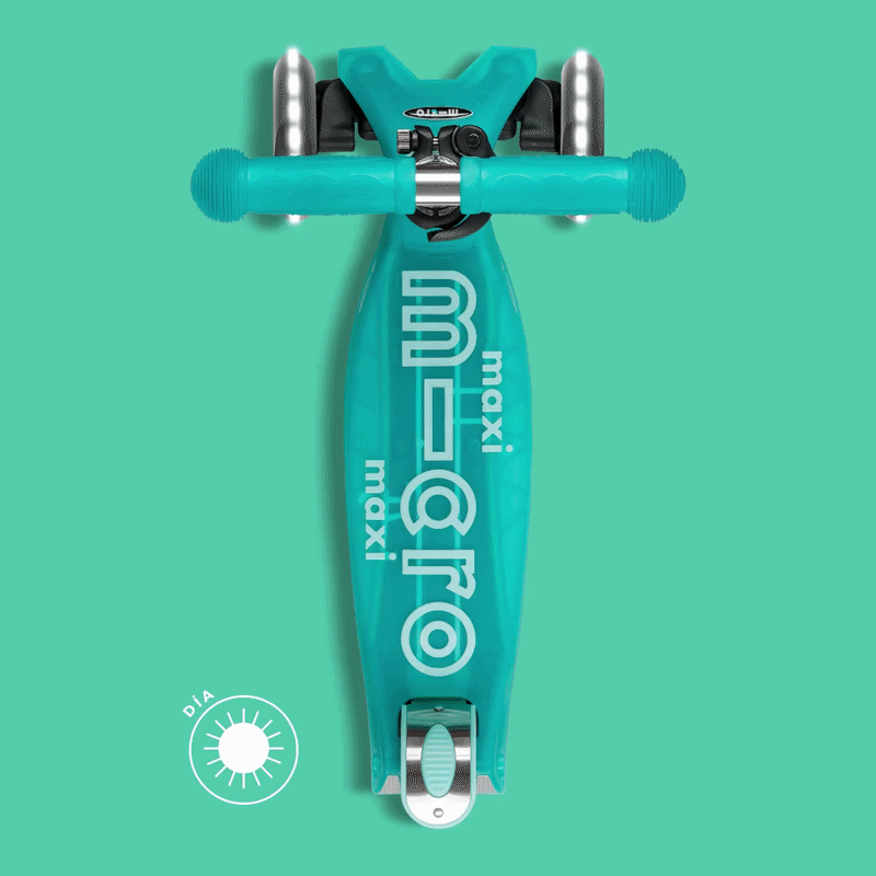Micro Scooter niños Maxi Led Brilla de Noche 3 ruedas Aqua
