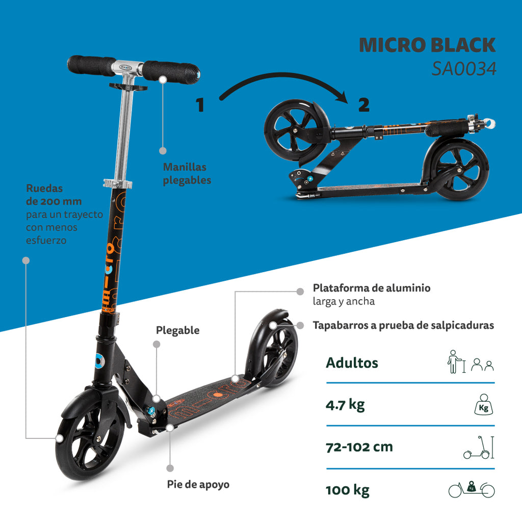 Micro Scooter de adulto Black
