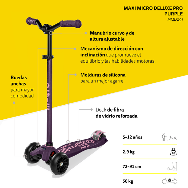 Micro Scooter Maxi Deluxe PRO Morado
