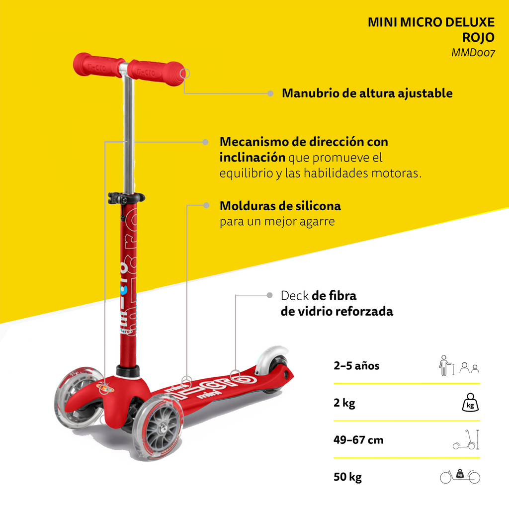 Patinete para niños Deluxe Free Style Scooter - Rojo